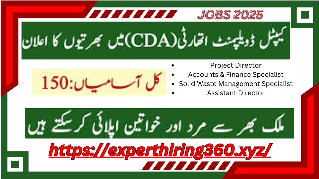 Latest CDA JOBS 2025 | The Capital Development Authority