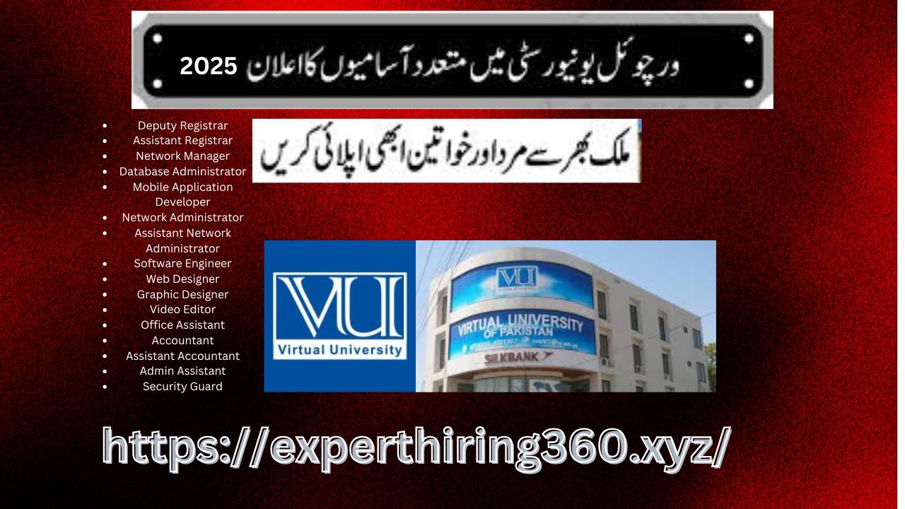Latest Virtual University Jobs 2025 | The Virtual University of Pakistan